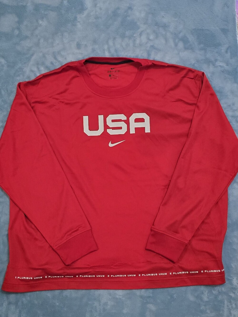 Nike Red USA Long Sleeve Crewneck Shirt